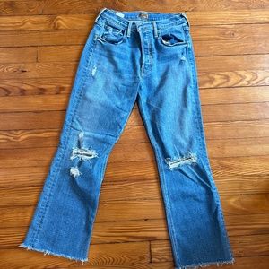 Mother distressed ankle  jeans